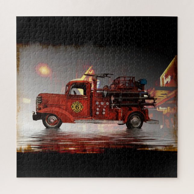 Ready to Roll in Vegas - Fire Truck  Jigsaw Puzzle (Vertical)
