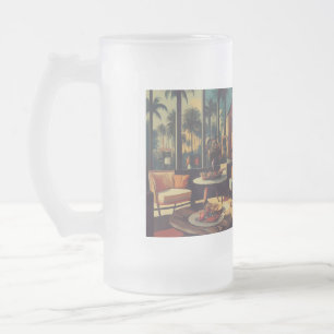 Ready to Serve Cake Design Frosted Glass Beer Mug