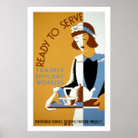 Ready to Serve Vintage WPA Poster