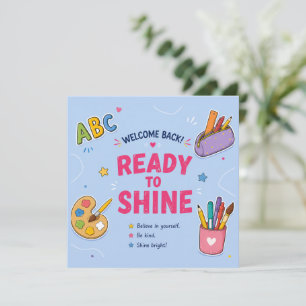 Ready to Shine Back to School Card Personalised