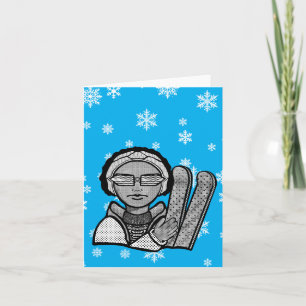 Ready to ski Folded Greeting Card
