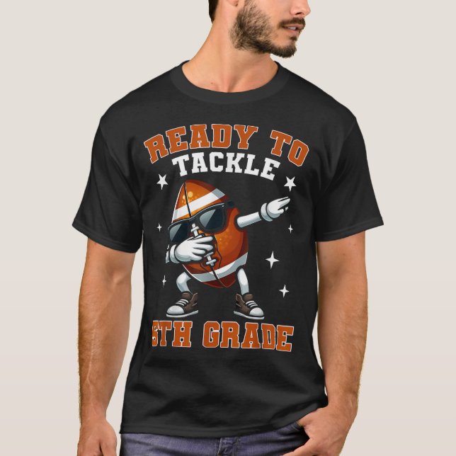  Ready To Tackle 5Th Grade Football Back To School T-Shirt (Front)