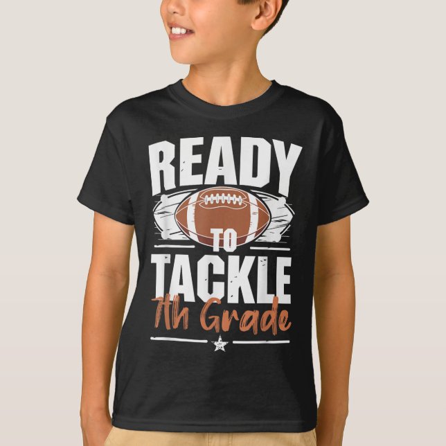 Ready To Tackle 7th Grade Football Back To School  T-Shirt (Front)
