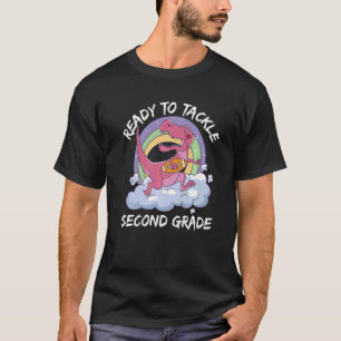 Ready To Tackle Second Grade Rex Football Back To T-Shirt
