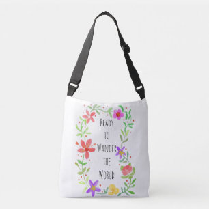 Ready to Wander the World Flower Frame Boho Crossbody Bag