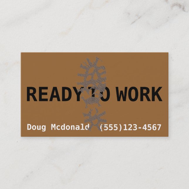 READY TO WORK now.Job Search.Make Money.Labour Business Card (Front)