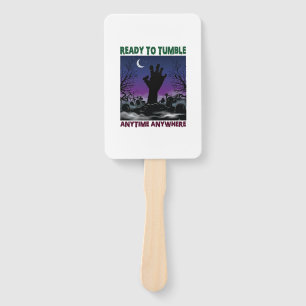 Ready Tumble Zombie Hand Halloween Graveyard Moon_ Fan