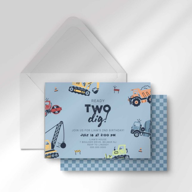 Ready Two Dig Construction Truck 2nd Invitation (Creator Uploaded)