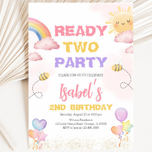 Ready Two Party 2nd Birthday Invitation