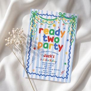 Ready Two Party Boy 2nd Birthday Invitation