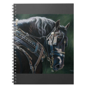 Ready & Willing Black Percheron Draught Horse Notebook