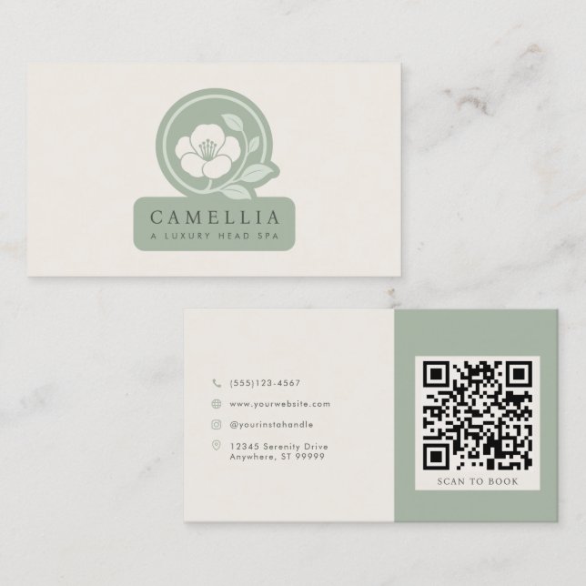 Readymade Logo Luxury Head Spa Business Card (Front/Back)