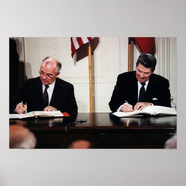 Reagan and Gorbachev At Signing Poster (Front)