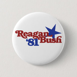 Reagan Bush 81 6 Cm Round Badge