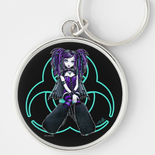 "Reagan" Cybergoth Radioactive Fairy Keychain (Front)