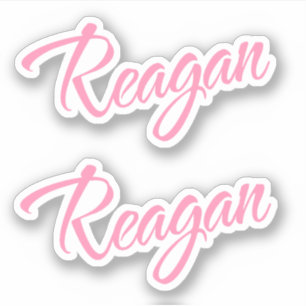 Reagan Decorative Name in Pink x2 Sticker