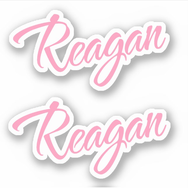 Reagan Decorative Name in Pink x2 Sticker (Front)