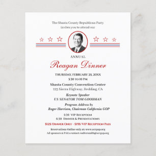 Reagan Dinner Political Fundraiser Invitation