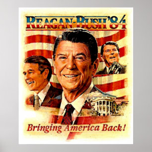 REAGAN FOR PRESIDENT Vintage Campaign Advertising Poster