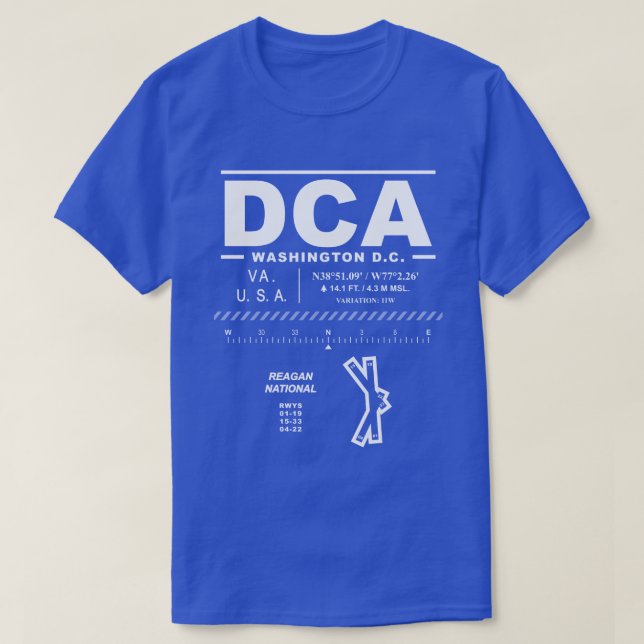 Reagan National Airport DCA T-Shirt (Design Front)