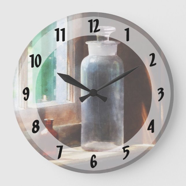 Reagent Bottle and Small Brown Bottle Large Clock (Front)