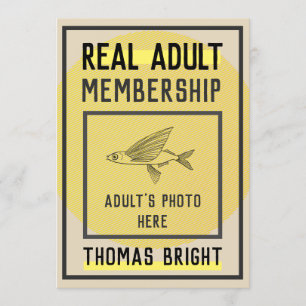Real adult membership birthday card modern design