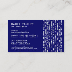 Real Alien Writing - Dark Blue Business Card