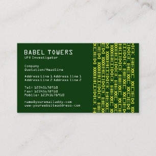 Real Alien Writing - Dark Green Business Card