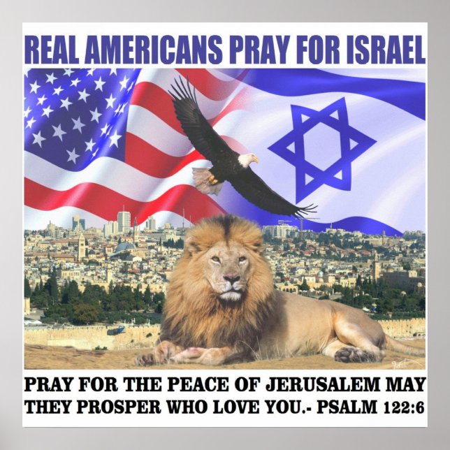 Real Americans Pray For Israel Poster (Front)