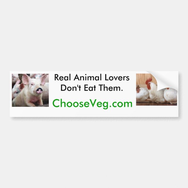 Real Animal Lovers Don't Eat Them Bumper Sticker (Front)