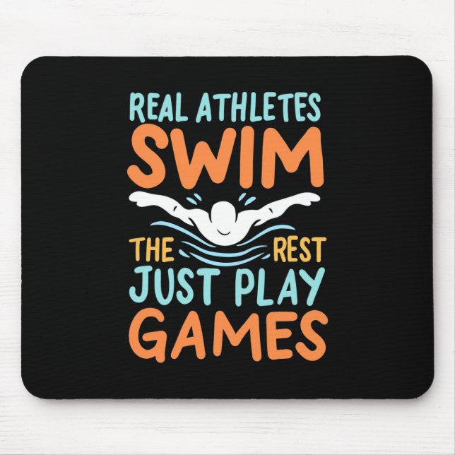 Real Athletes Swim Mouse Mat (Front)