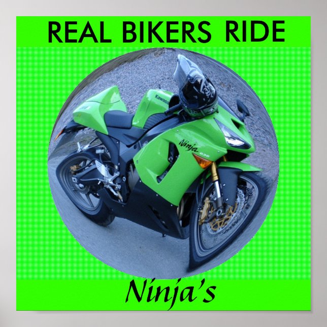 REAL BIKERS RIDE NINJA'S POSTER (Front)