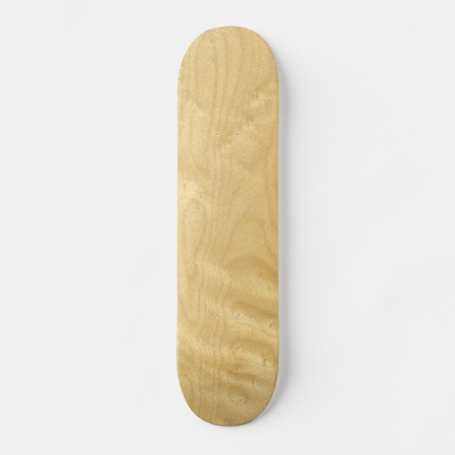Real Birds Eye Maple Veneer Woodgrain Skateboard (Front)