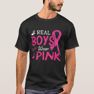Real Boys Wear Pink Breast Cancer Awareness T-Shirt