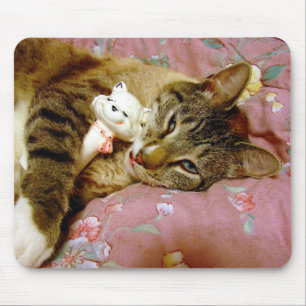 Real Cat, Fake Cat Mouse Mat