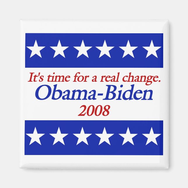 Real Change Obama Biden Magnets (Front)