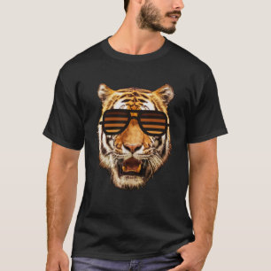 Real Cool Tiger Birthday for Boy with Striped Sung T-Shirt