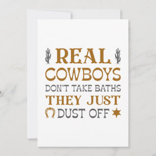 Real Cowboys Don’t Take Baths They Just Dust Off Thank You Card