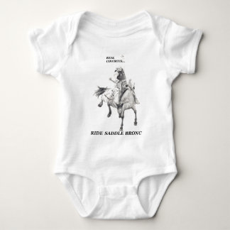 Real Cowboys Ride Saddle Bronc Baby Bodysuit