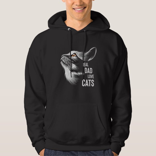 Real Dad Love Cats Hoodie (Front)