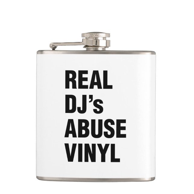 REAL DJ's ABUSE VINYL Hip Flask (Front)