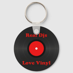 Real Djs Love Vinyl Keychain