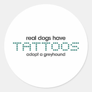 Real Dogs Have Tattoos Classic Round Sticker