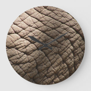 Real Elephant Skin Texture, Wrinkled. Large Clock