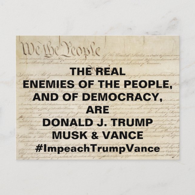 Real Enemy of the People and of Democracy Postcard (Front)