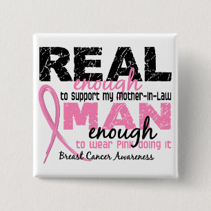 Real Enough Mother-In-Law 2 Breast Cancer 15 Cm Square Badge