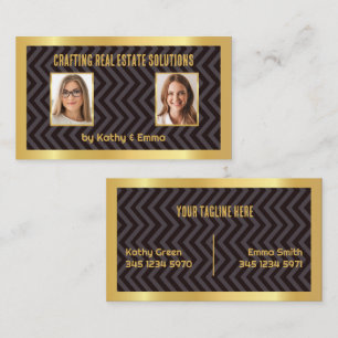 Real Estate 2 Names  Business Card