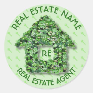 Real Estate Agency And Business Name Classic Round Sticker