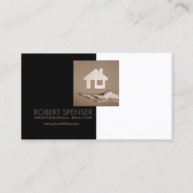 Real Estate Agency House Photo Business Card (Front)