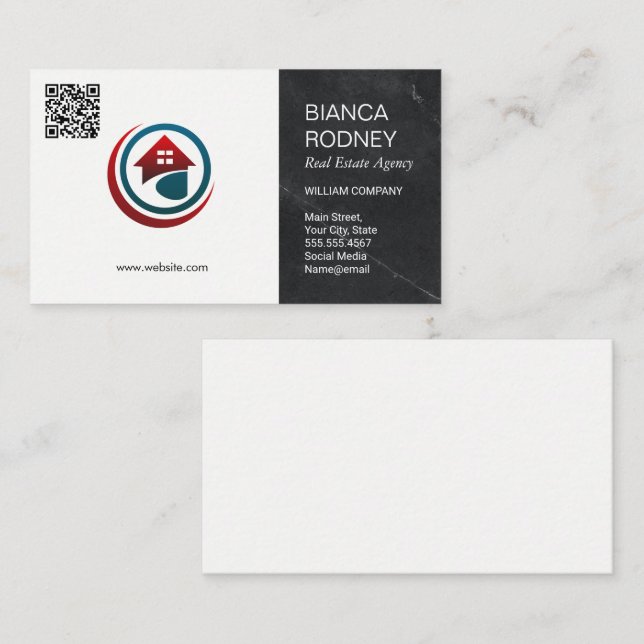 Real Estate Agency Logo | QR Code Business Card (Front/Back)